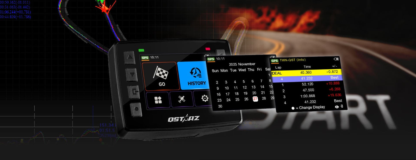 QSTARZ LT-9000S GPS Lap Timer – 25Hz GNSS Racing Data Logger for Motorcycles & Race Cars