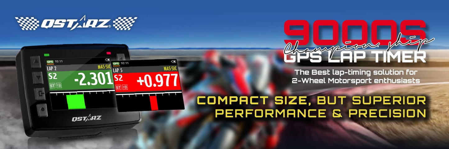 QSTARZ LT-9000S GPS Lap Timer – 25Hz GNSS Racing Data Logger for Motorcycles & Race Cars