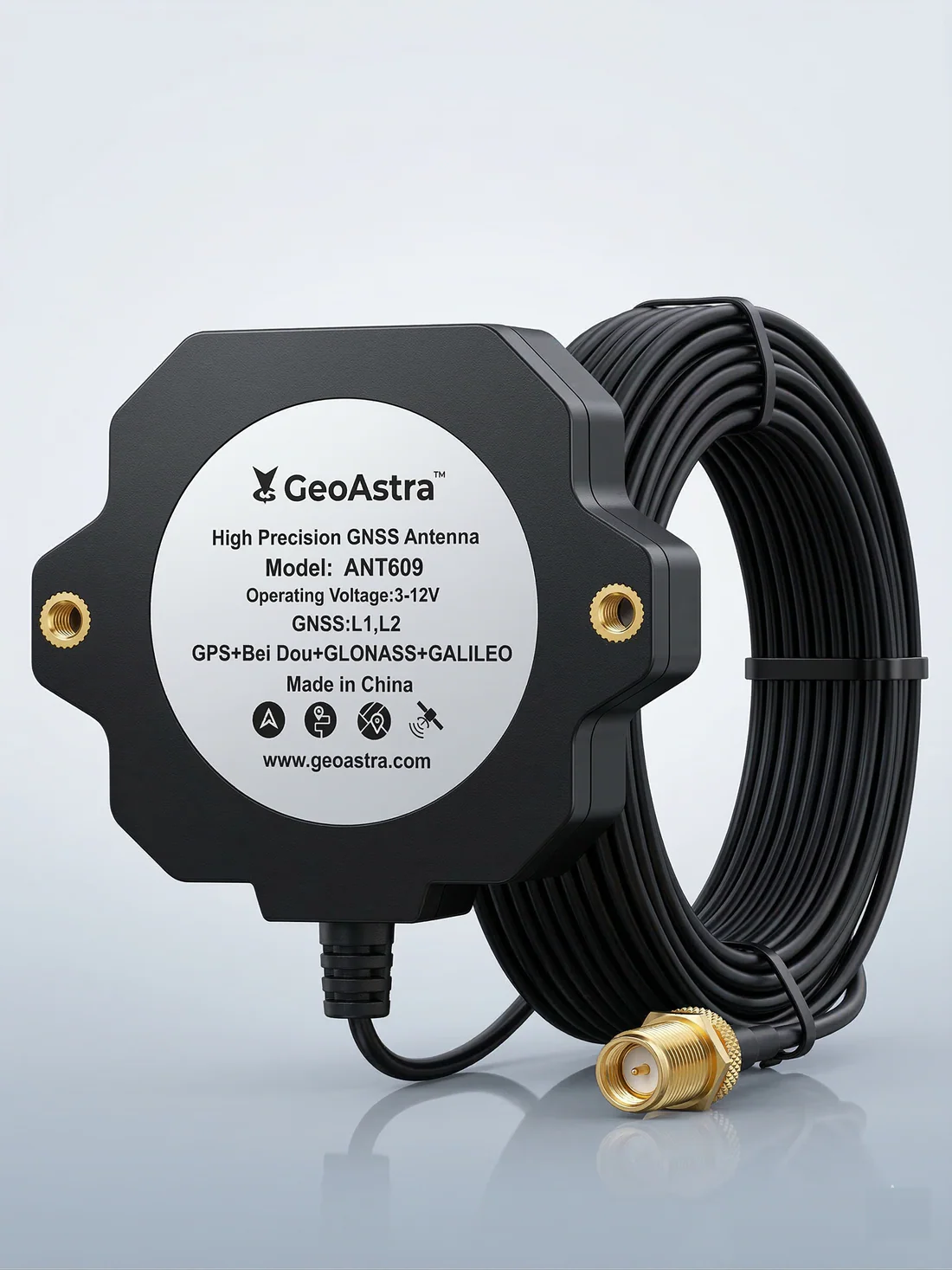GeoAstra ANT609 L1 L2 Multi-Frequency High Precision RTK GNSS Antenna (multi-feed point , IP67 WaterProof)