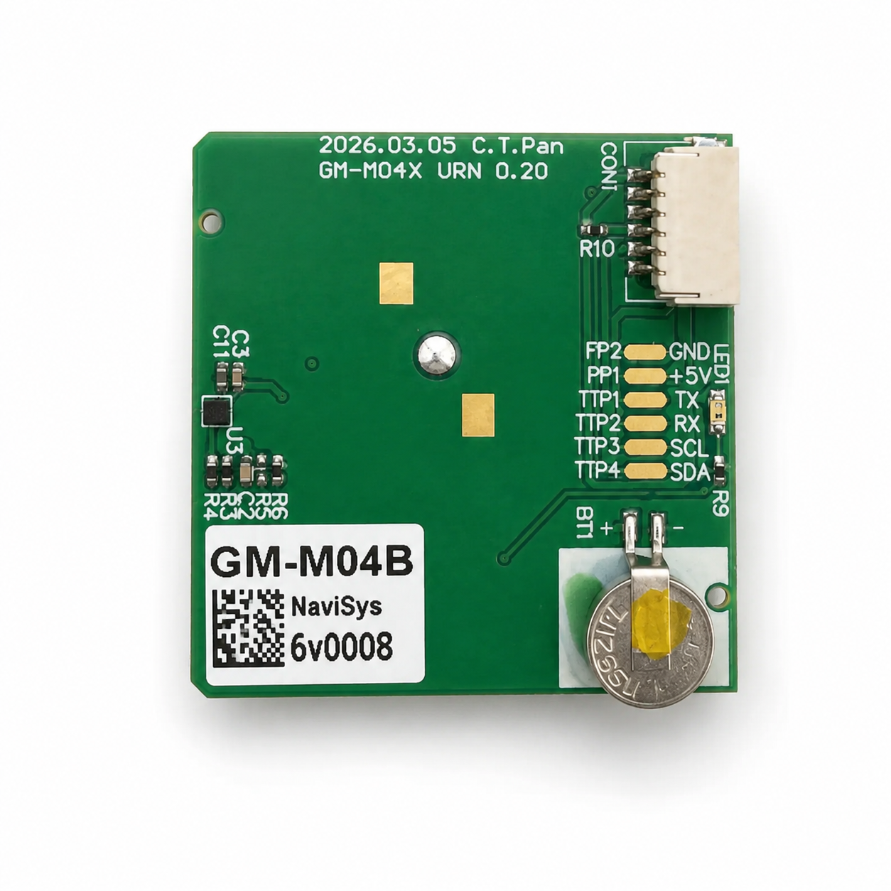 Navisys GM-M04B Industrial L1/L5 Dual-Band GNSS Smart Antenna Module with Bosch® BMM350 Digital Magnetometer | Multi-Constellation | 10Hz | Industrial Grade