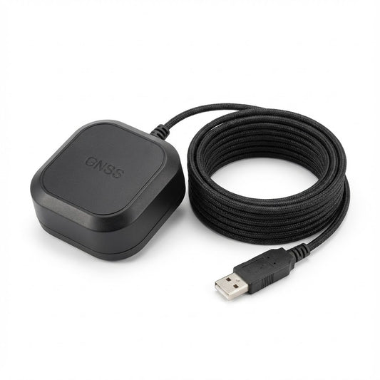 GeoAstra RTU608BT Industrial-Grade USB/Bluetooth RTK GNSS Receiver (ZED-F9P Multi-Band RTK, 30 cm Standalone Accuracy, up to 1.4 cm with RTK, Nylon Braided USB Cable, IP67 Waterproof, Operating Temperature: -40℃ to +85℃)